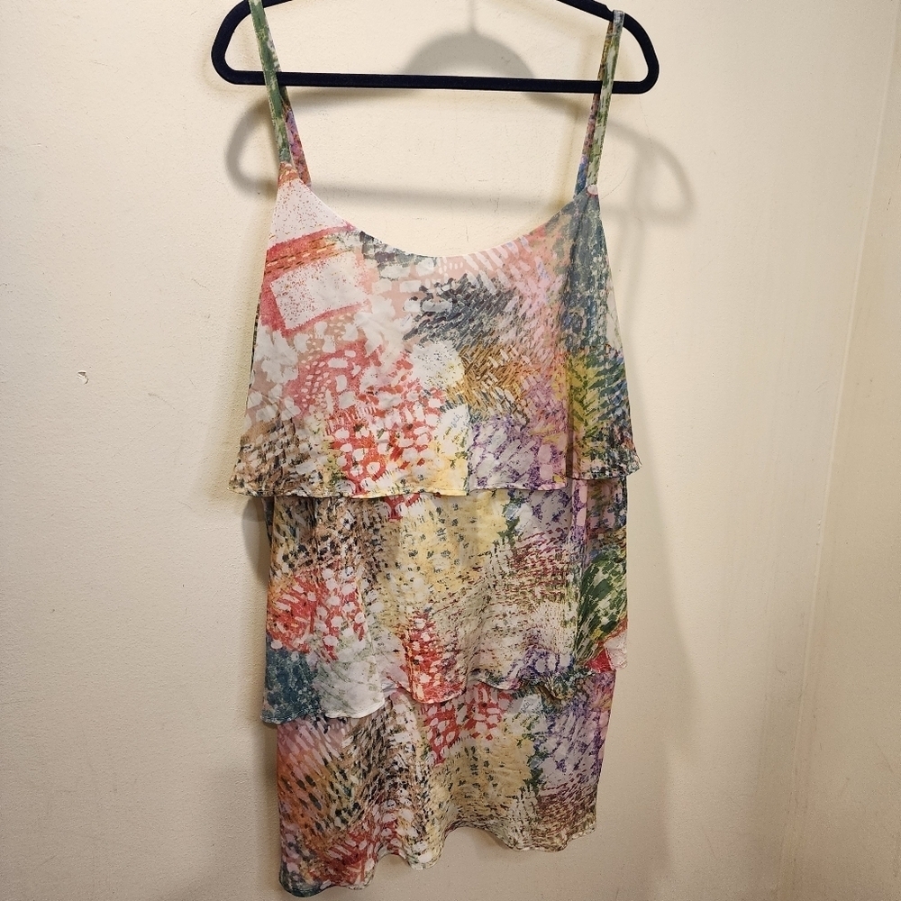 Lane Bryant Plus Size Adjustable Straps Flare Ruffle Top Size 26